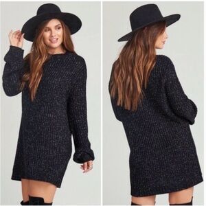 Show Me Your Mumu | Black and Silver Shimmer Sweater Dress